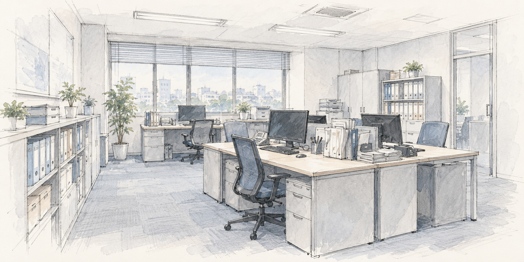 Office interior sketch (placeholder)